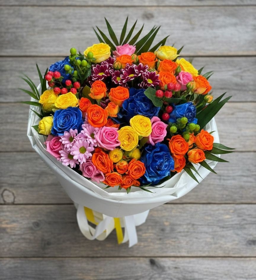 Букет цветов из: Розы и Хризантемы в Спасское Тульская область