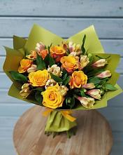Букет цветов из:  Альстромерии и Розы в Спасское Тульская область