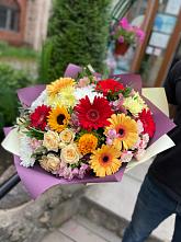 Букет цветов из:  Герберы, Ромашки, Хризантемы, Розы и Подсолнухи #REPLACE_PRED# Спасское Тульская область