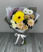Букет цветов из:  Розы, Герберы и Хризантемы #REPLACE_PRED# Спасское Тульская область