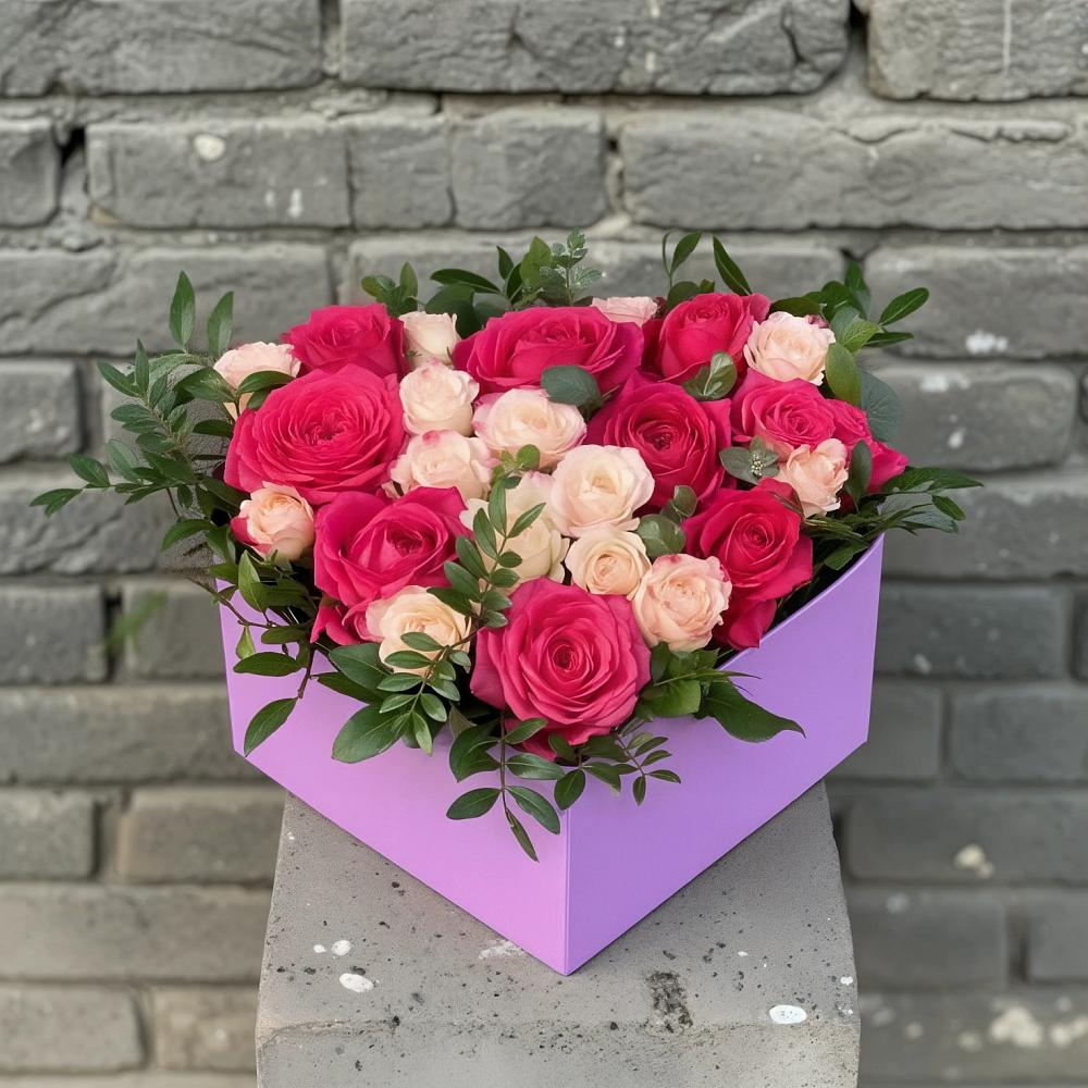 Цветочная композиция из Розы в коробке в Спасское Тульская область