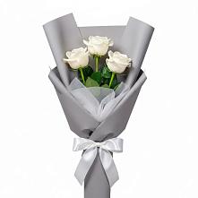 Букет 3 белые розы #REPLACE_PRED# Спасское Тульская область