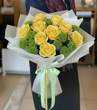 Букет цветов из:  Хризантемы и Розы в Спасское Тульская область