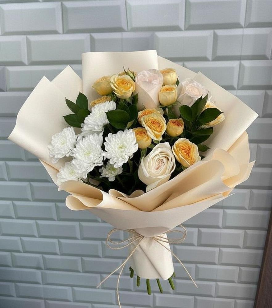 Букет цветов из: Розы и Хризантемы в Спасское Тульская область