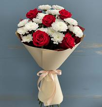 Букет цветов из:  Розы и Хризантемы в Спасское Тульская область