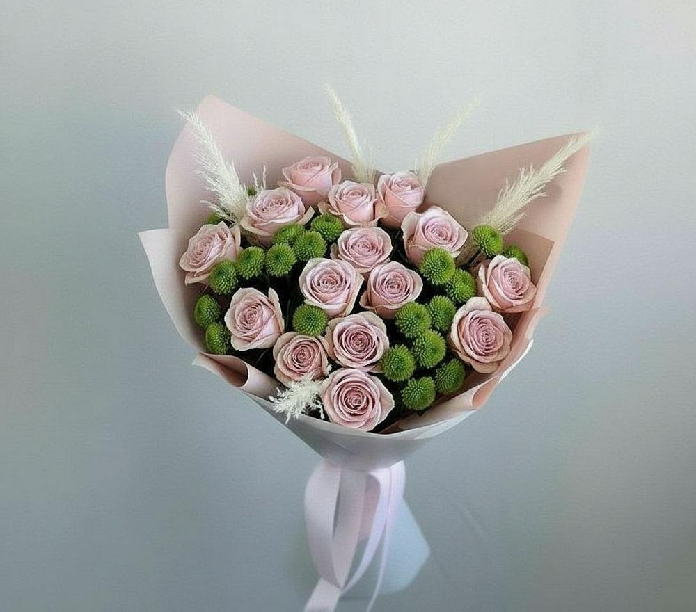 Букет цветов из: Розы и Хризантемы в Спасское Тульская область