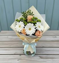 Букет цветов из:  Герберы, Розы и Хризантемы #REPLACE_PRED# Спасское Тульская область
