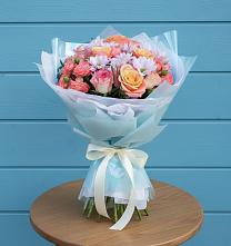 Букет цветов из:  Хризантемы и Розы в Спасское Тульская область