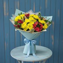 Букет цветов из:  Альстромерии и Хризантемы в Спасское Тульская область