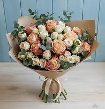 Букет цветов из:  Альстромерии и Розы в Спасское Тульская область